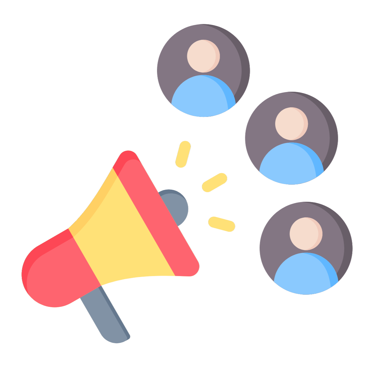 Icône d’un mégaphone illustrant la gestion de la relation client